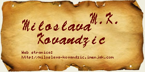 Miloslava Kovandžić vizit kartica